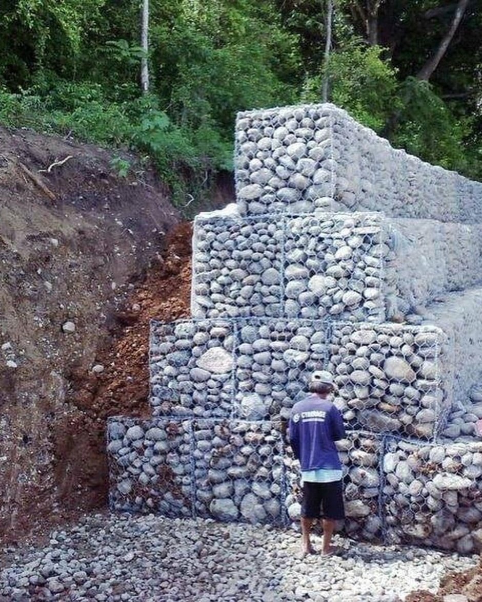 Подпорная стена из габионов