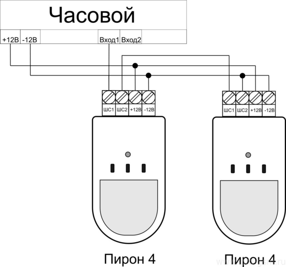 Схема подключения ИК датчика движения
