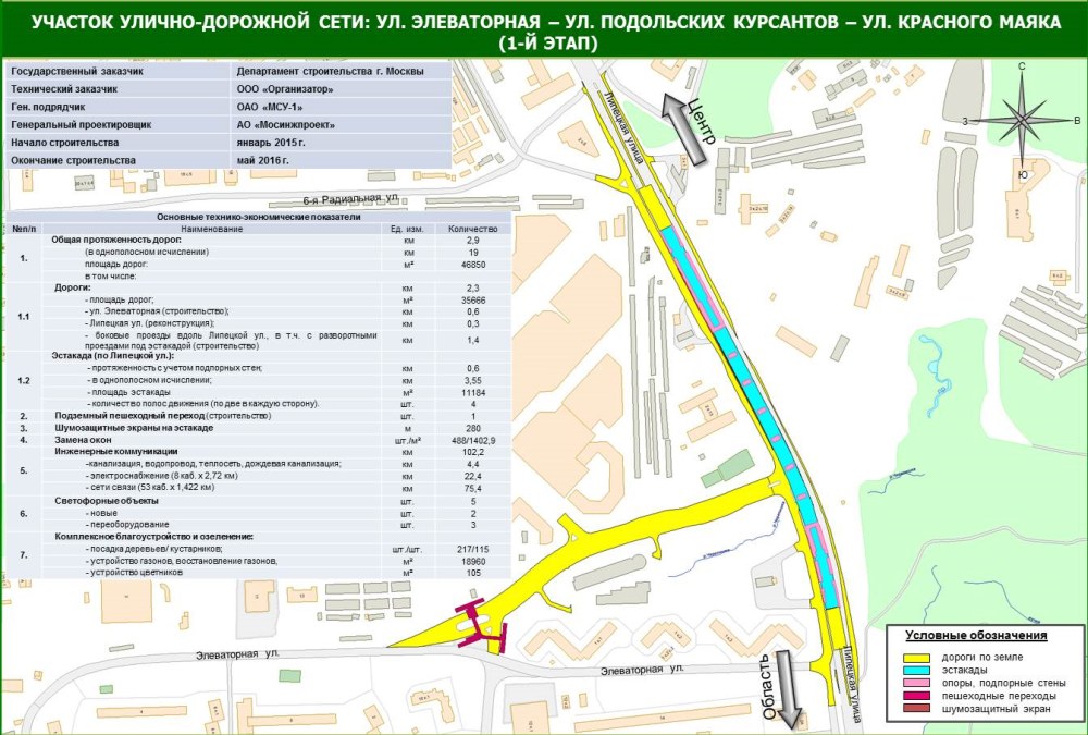 Схема эстакады на Липецкой улице
