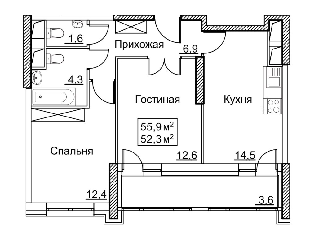 Андрея Тарковского 7 планировки 9 этажа секция 10