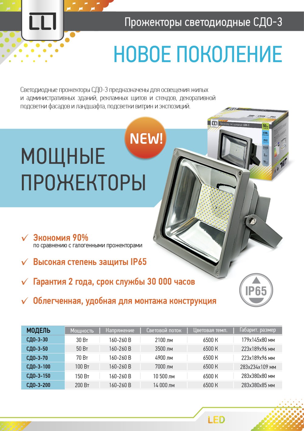 Прожектор светодиодный ASD СДО-3-100