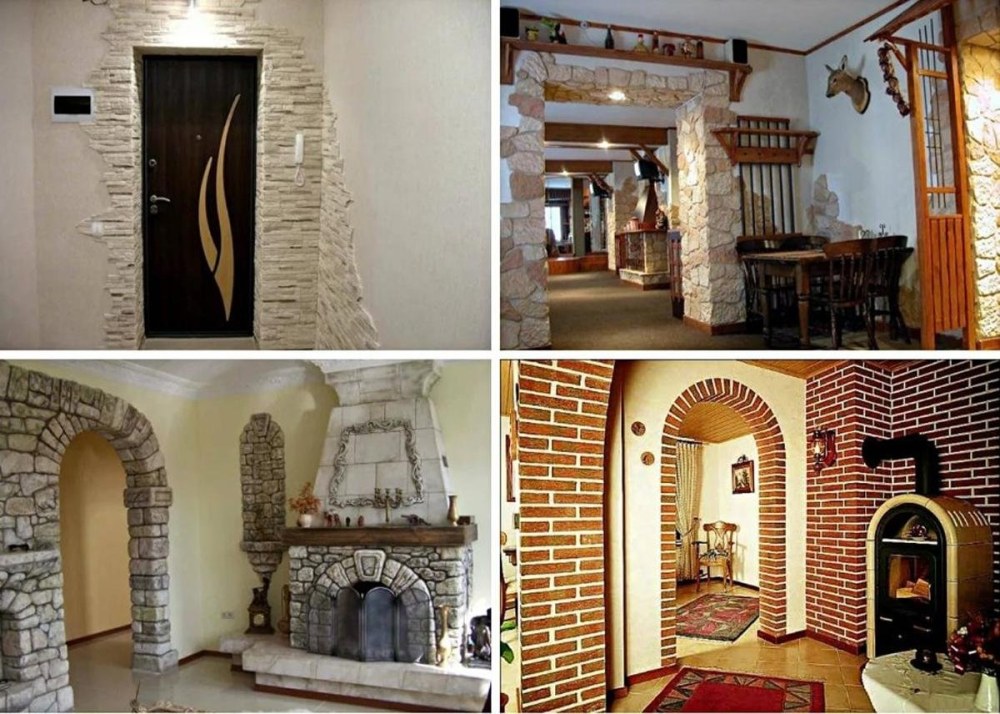 Отделка арки искусственным камнем