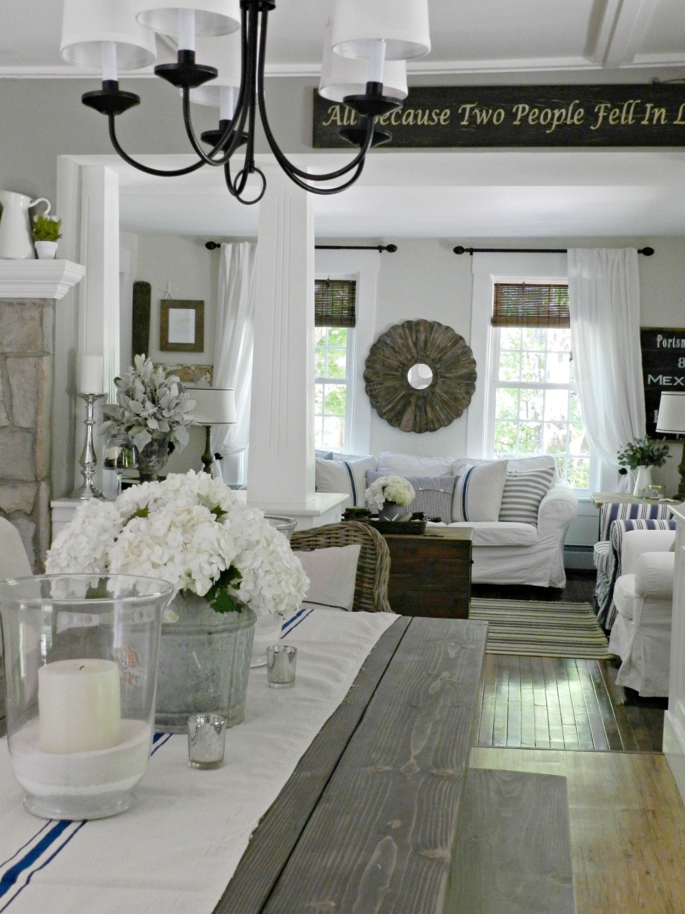 Гостиная студия в стиле Farmhouse