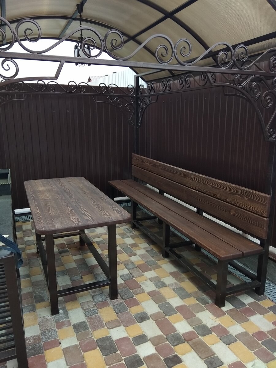 Скамейки для беседки из металла