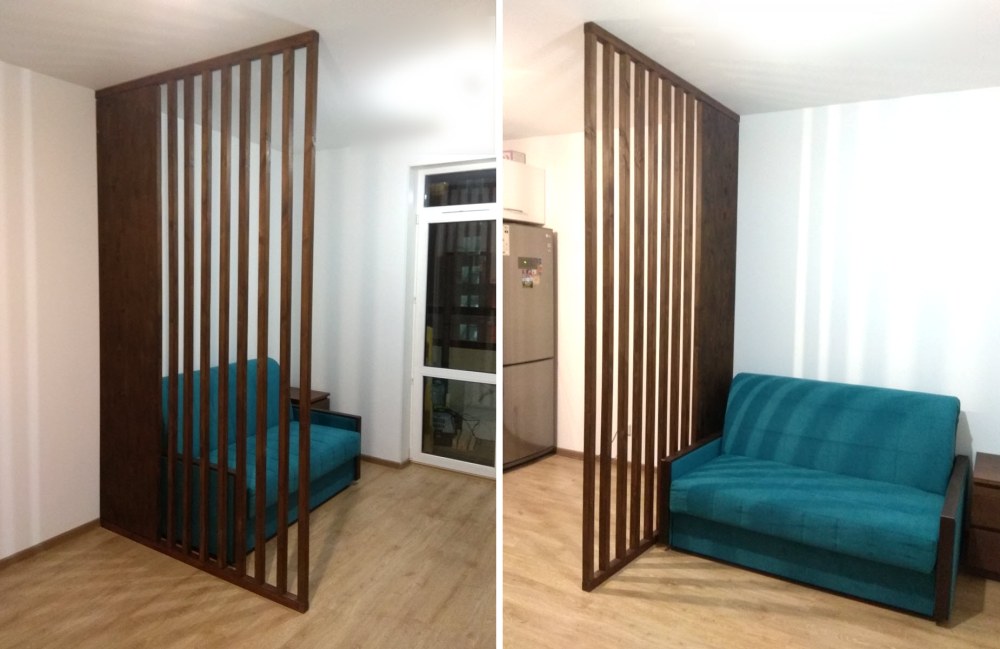 Декоративная перегородка из брусков 50х50