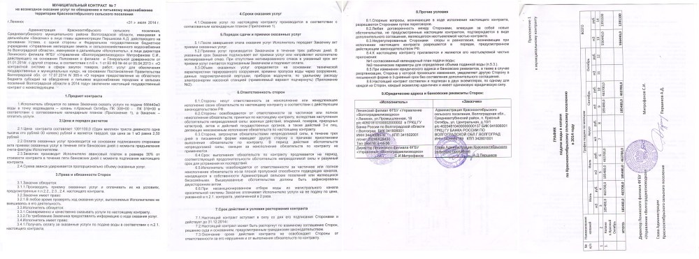Договор с муниципальным образованием