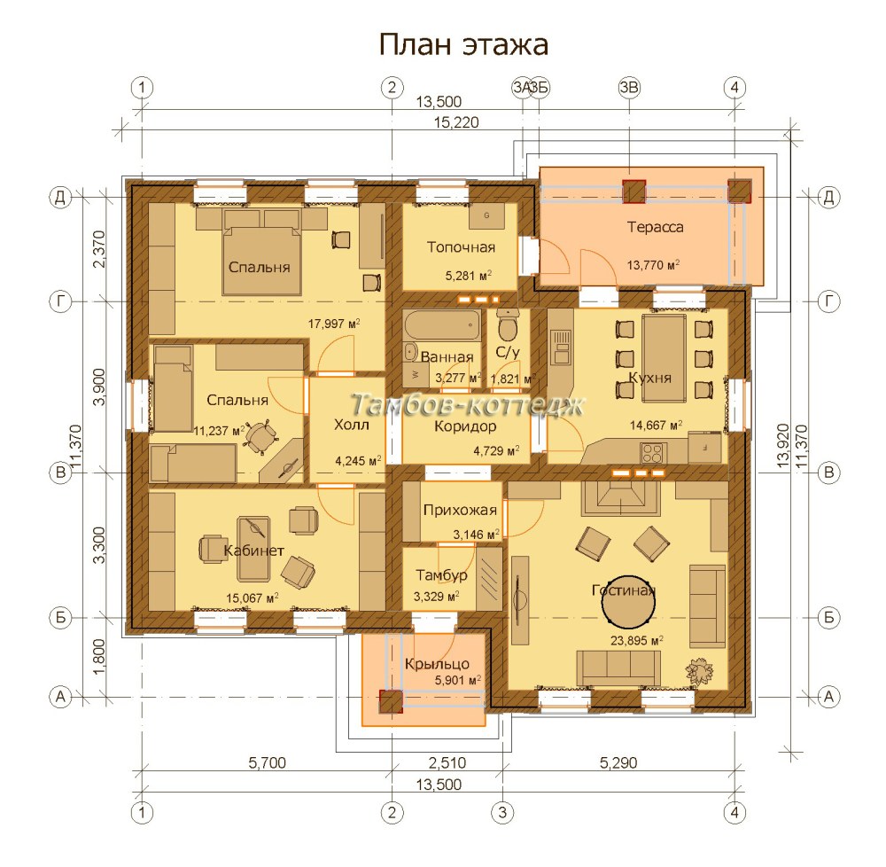 Одноэтажный дом 10х10 планировка комнат 3 спальни