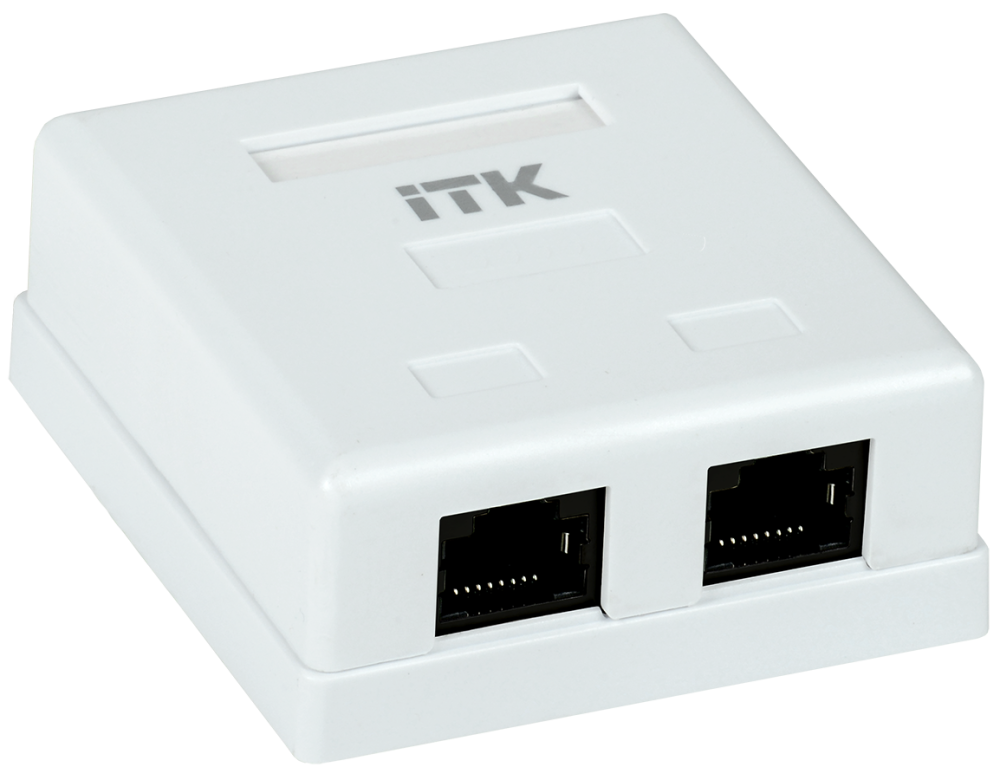Розетка Cablexpert na214 RJ-45 кат.5e внешняя 2 порта, 110&Krone na214