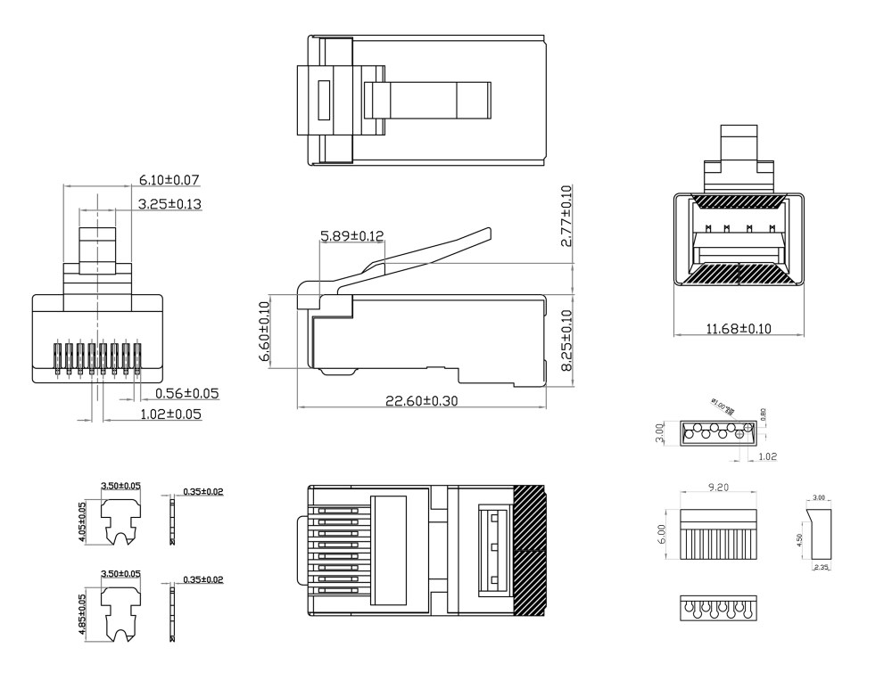 Коннектор Cabeus 8p8c-sh-c6 RJ-45