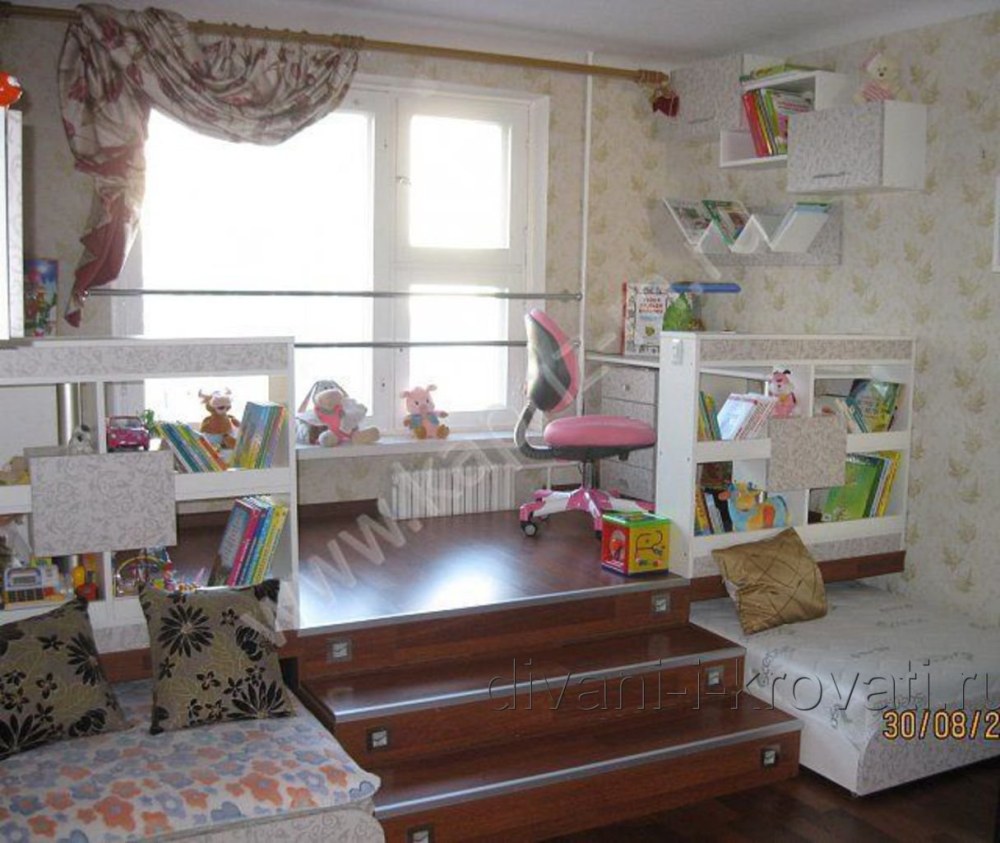 Детские комнаты с подиумом