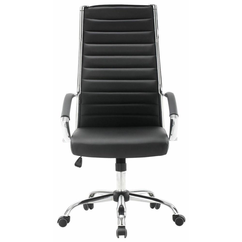 Кресло офисное Brabix "Style ex-528", экокожа, хром, черное, 531947