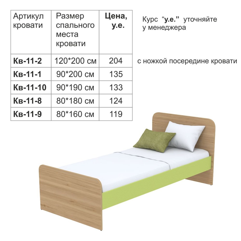 Габариты 1.5 спальной кровати стандарт