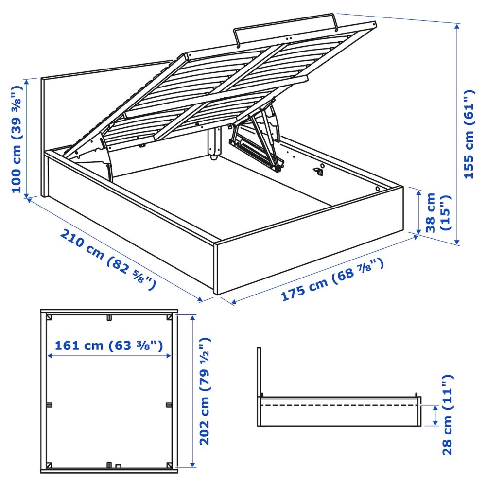 Ikea кровать с подъемным механизмом 160х200