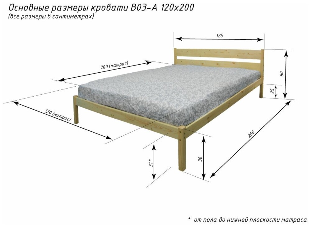 Кровать деревянная Размеры