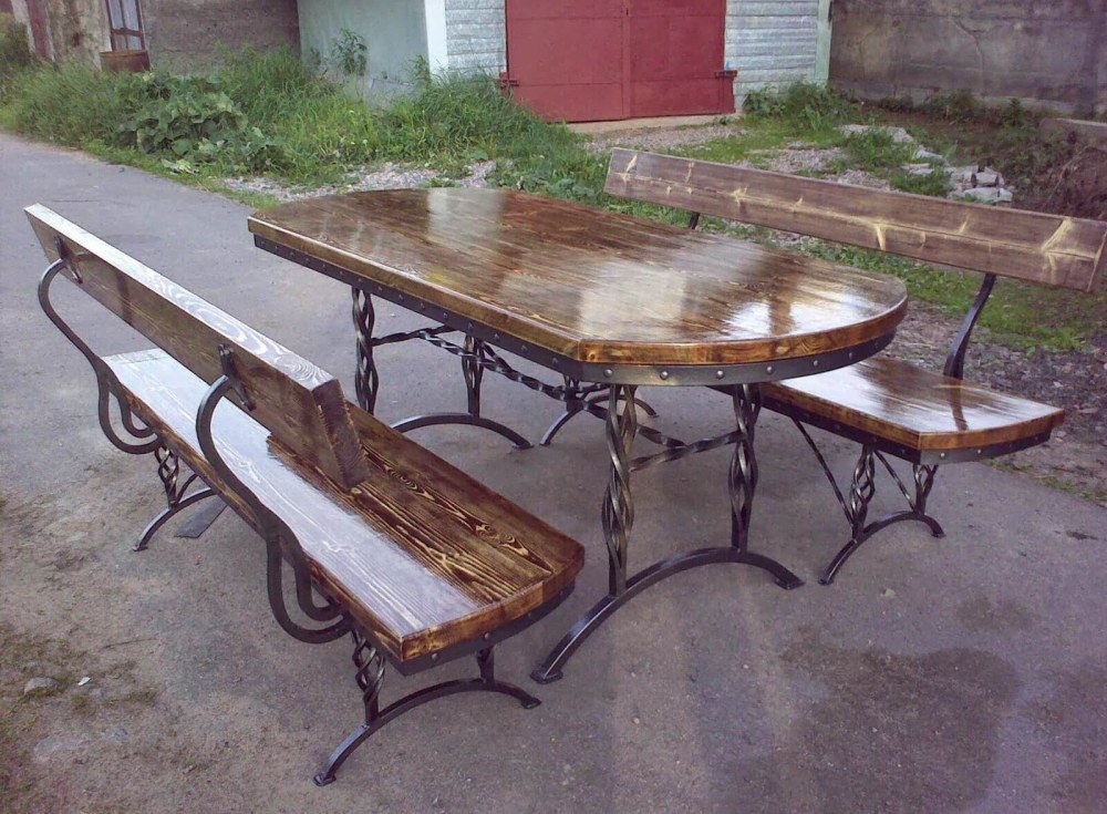 Кованые столы и лавки