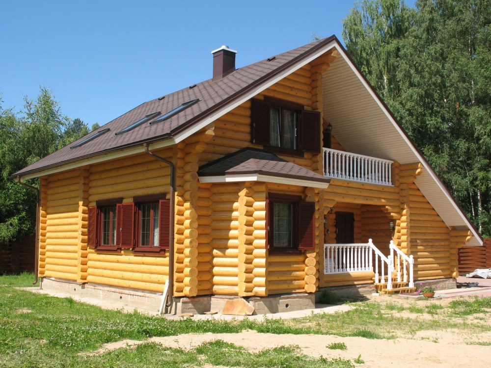 Дом из оцилиндрованного бревна Викинг