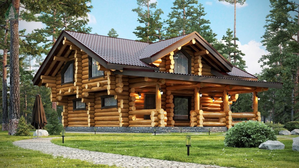 Дом из оцилиндрованного бревна Викинг