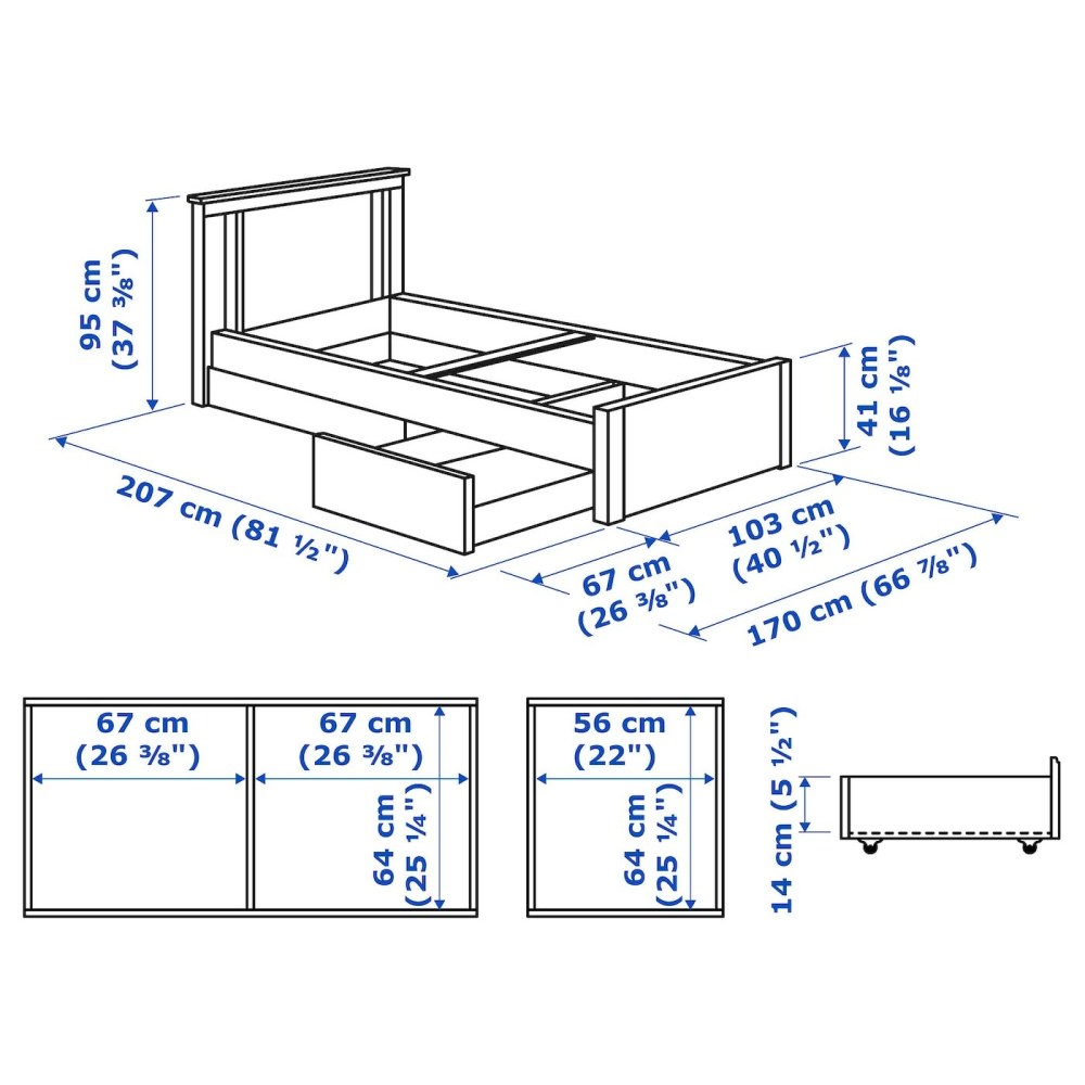 SONGESAND СОНГЕСАНД каркас кровати, белый90x200 см