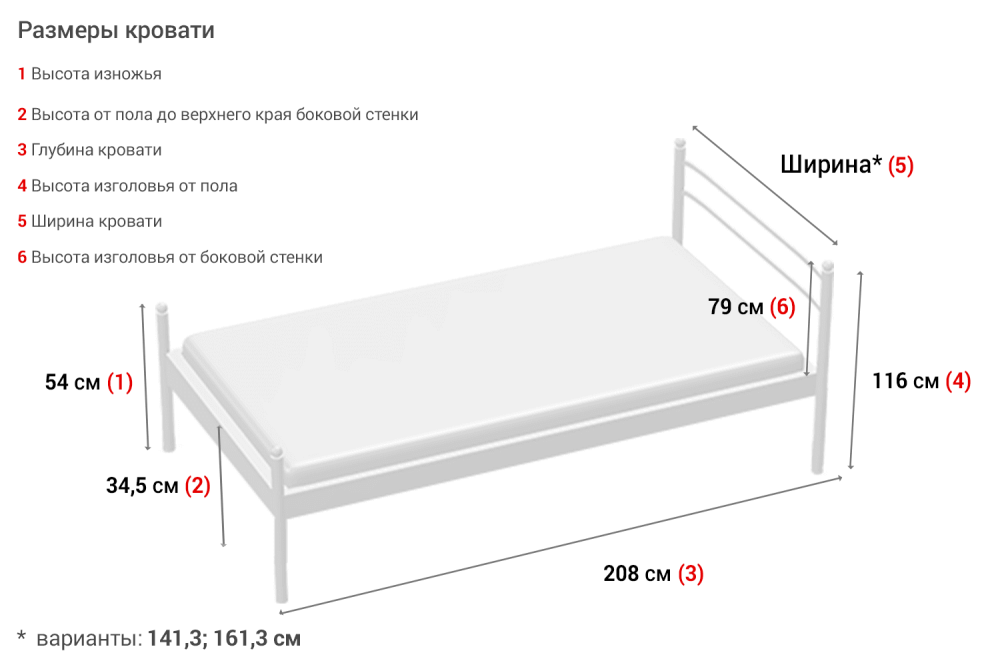 Кровать Абель с подъемным механизмом