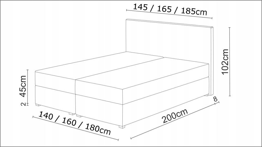 Чертеж кровати 160х200