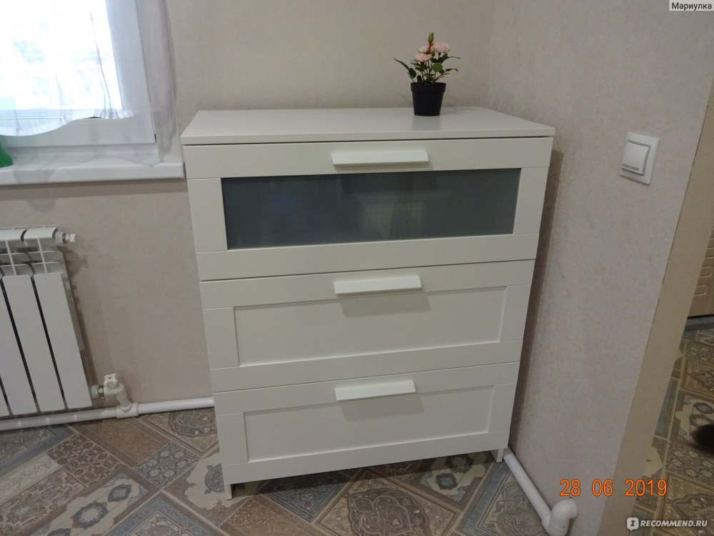 Икеа комод БРИМНЭС белый 3 ящика