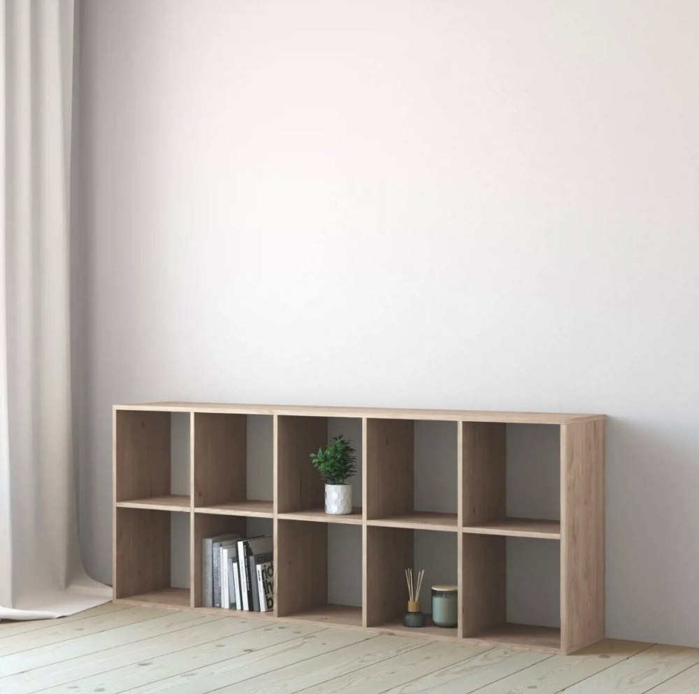 Стеллаж Spaceo Kub 10 секций 70x173x31.5 см ЛДСП цвет дуб