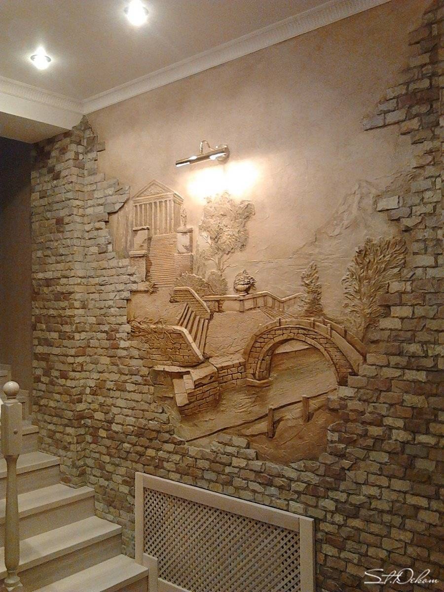 Декор стен искусственным камнем