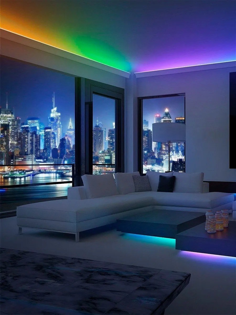 Светодиодная лента с пультом , многоцветная RGB ,неоновая led лента ,5м