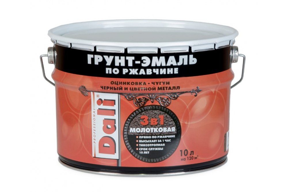 Молотковая эмаль по металлу Dali цвета