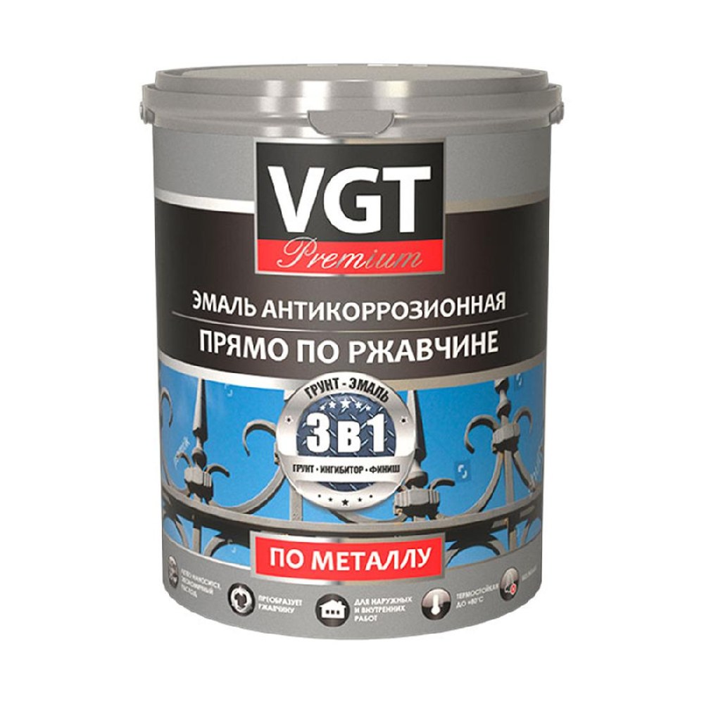 VGT эмаль по ржавчине антикоррозионная серая