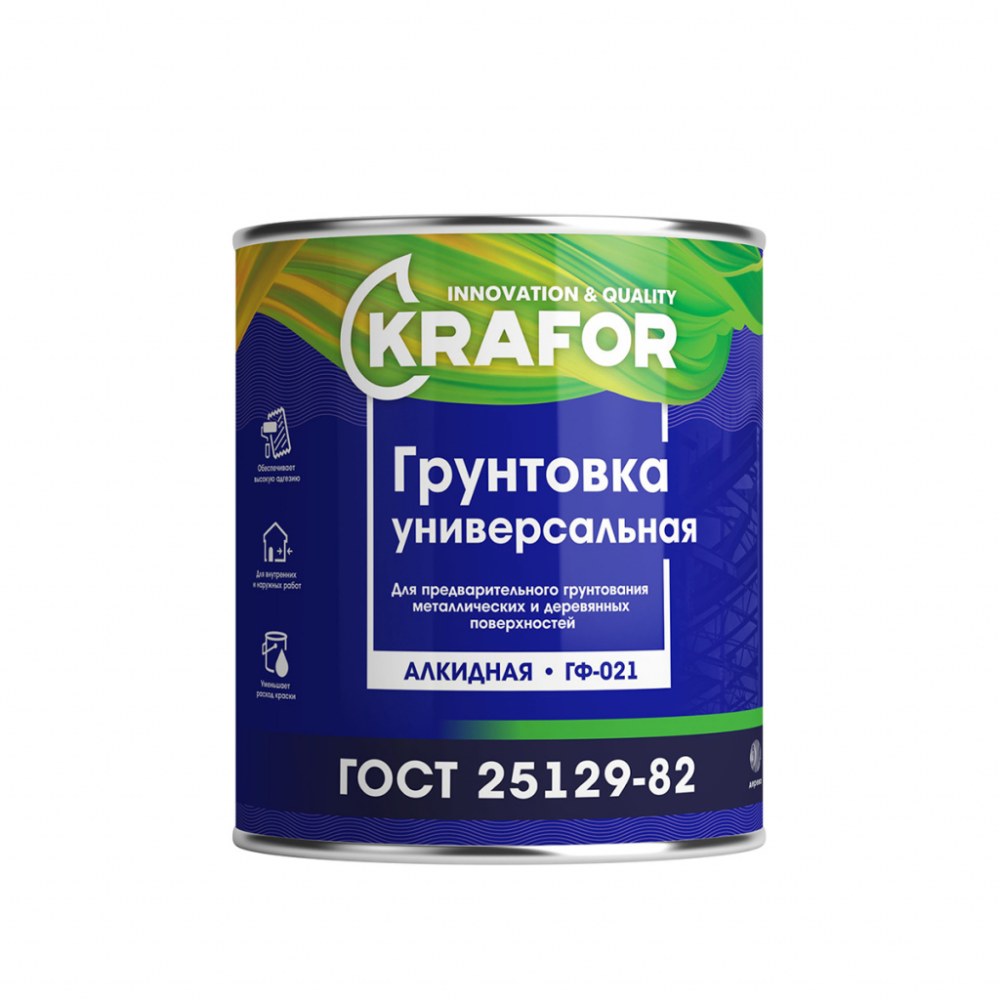 Грунт ГФ-021 красно-коричневый 1,8 кг (6) "Krafor"