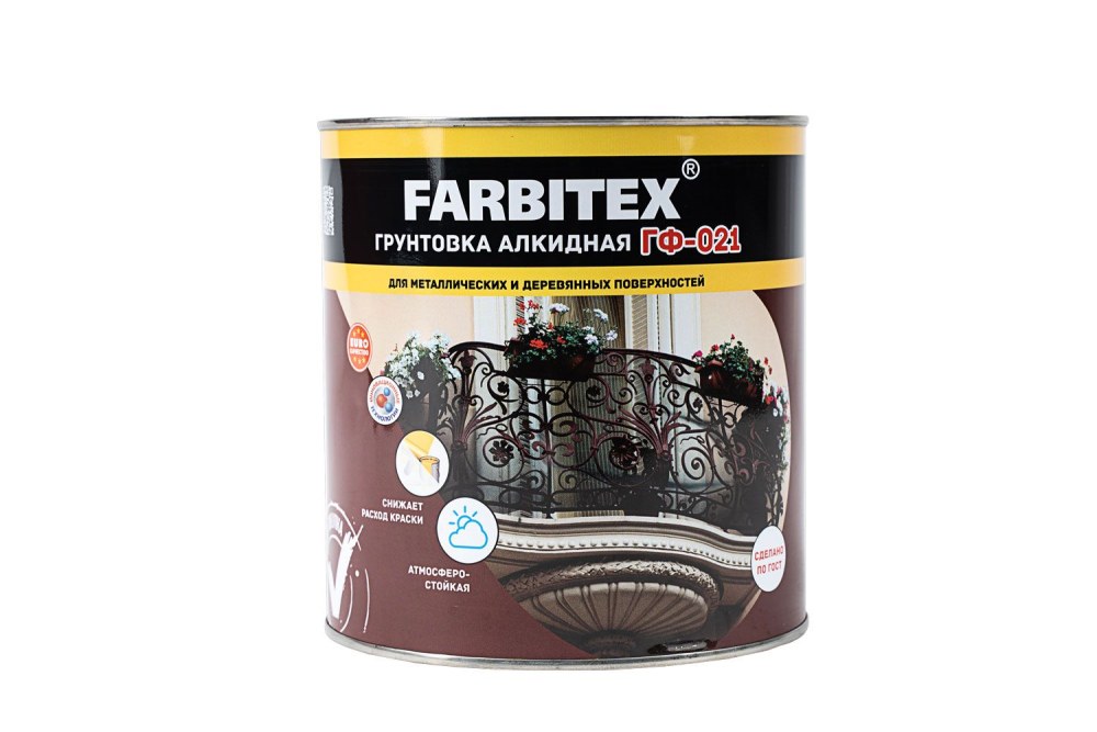 Грунт ГФ-021 серый, 20кг, FARBITEX