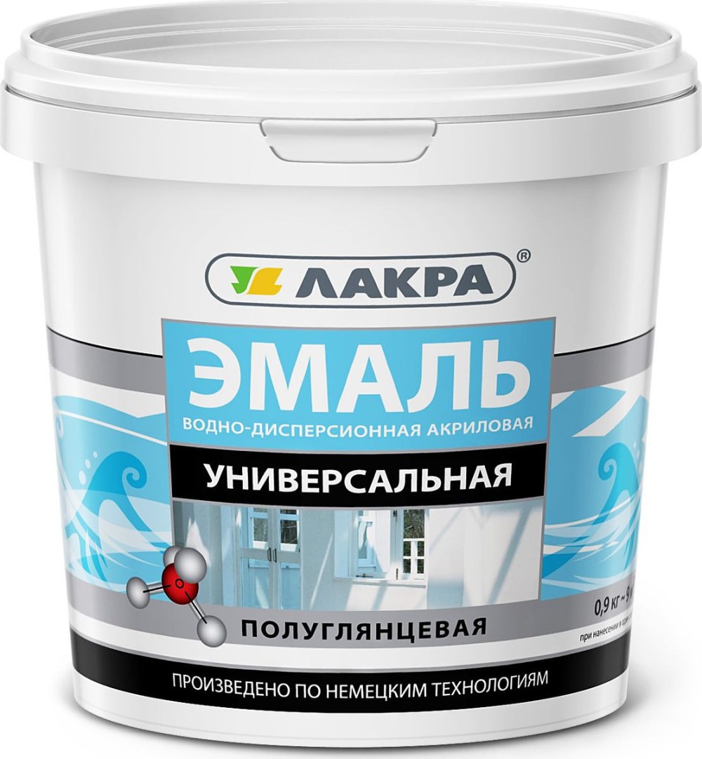 Эмаль акриловая Лакра белая матовая 0,9