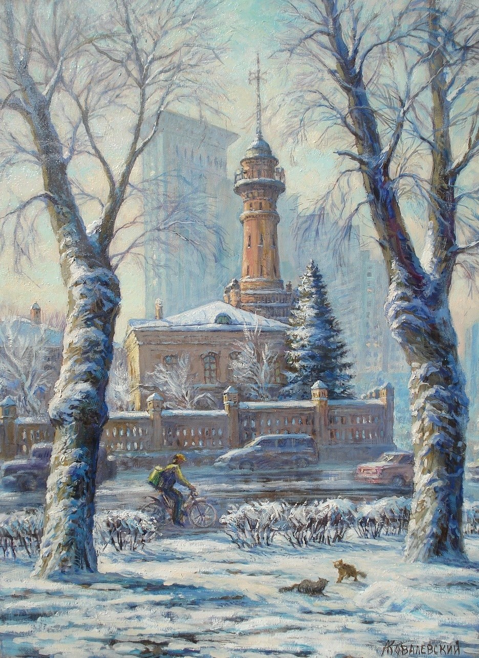 Пожарная каланча в Сокольниках живопись