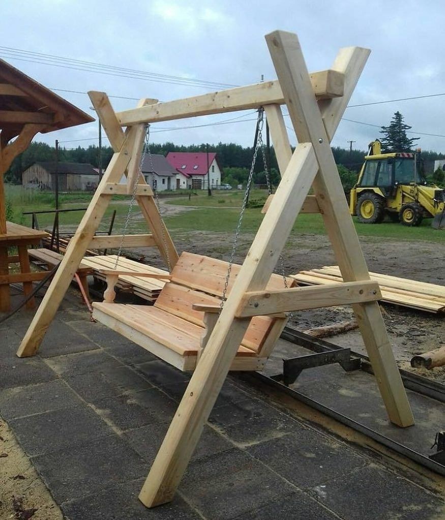 Качеля Садовая из бруса