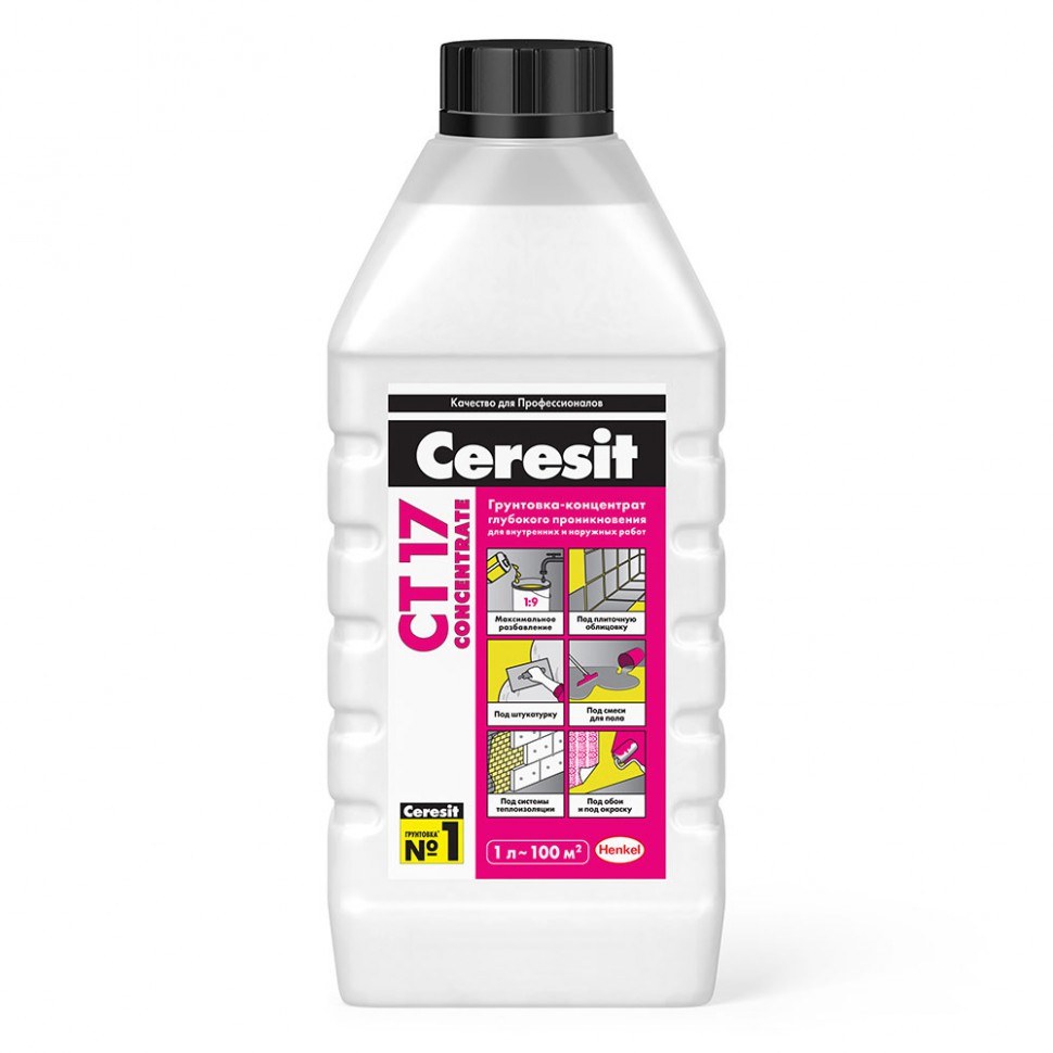 Грунтовка концентрат Ceresit ct17 1л