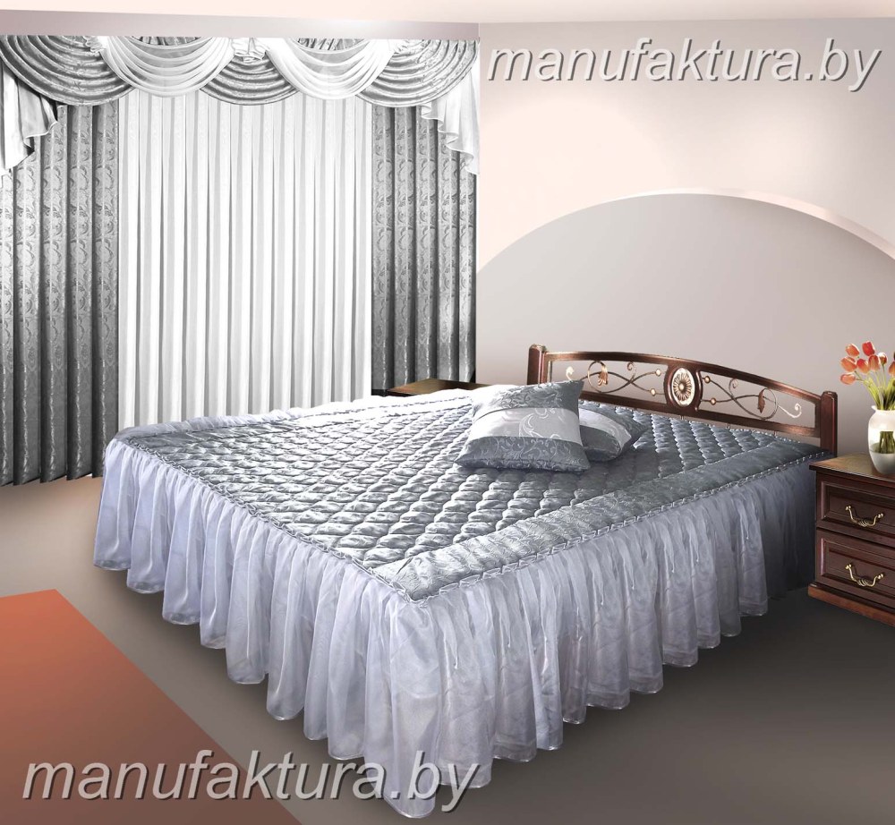 Комплект для спальни покрывало и шторы Фиеста 240x240nivsan