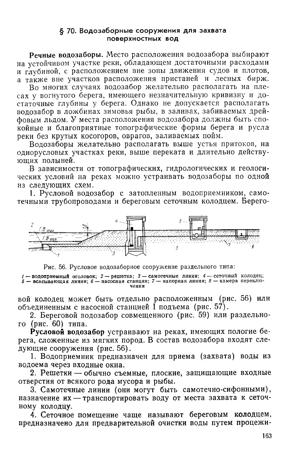 Назначение водозаборных сооружений
