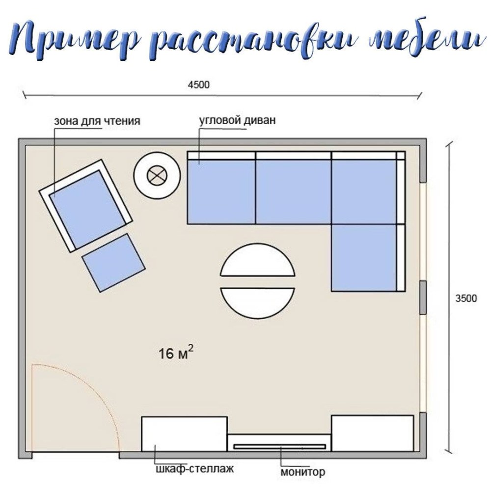 План гостиной комнаты