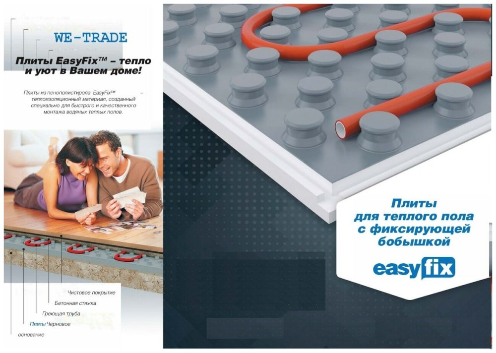 Мат для теплого пола Формат EASYFIX L С бобышками