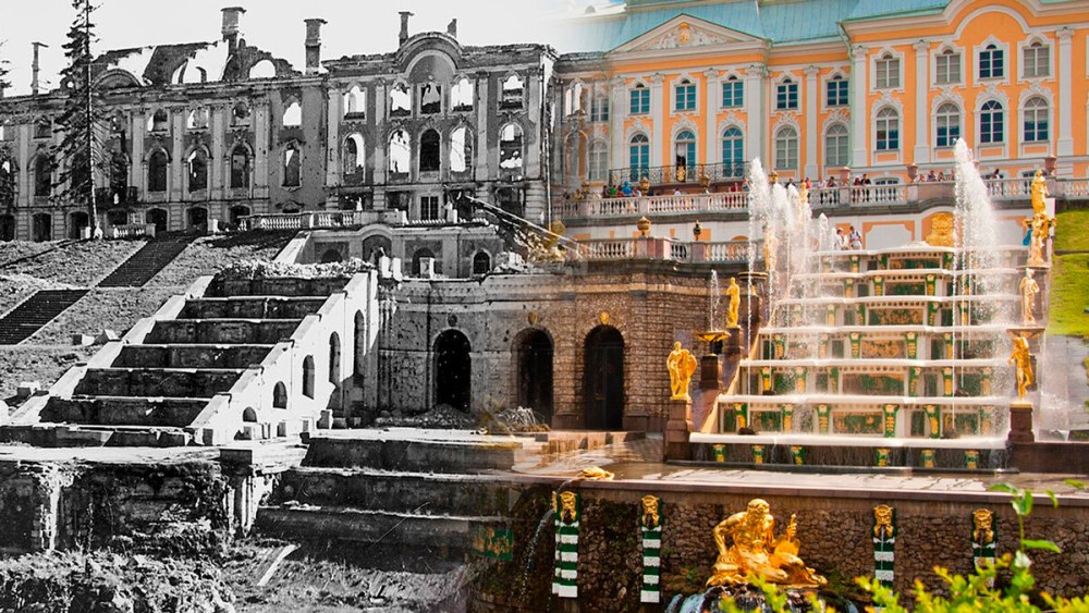 Большой дворец 1944 Петергоф