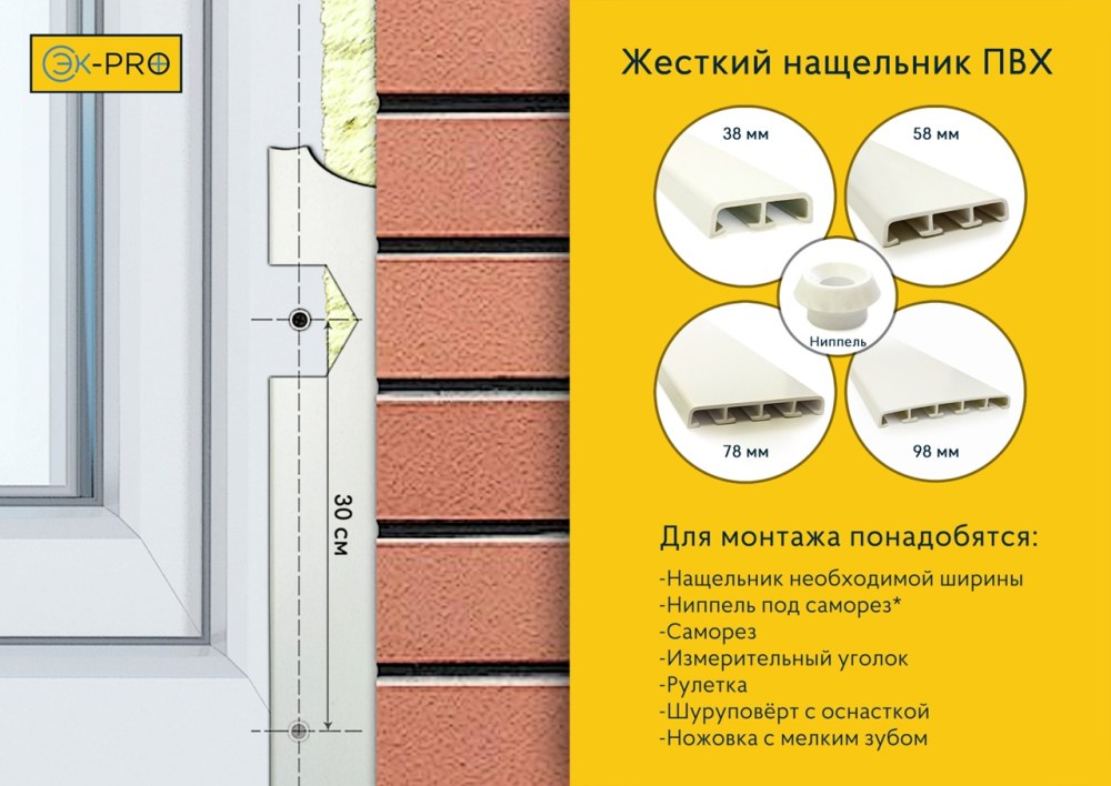 Жесткие нащельники ПВХ для окон