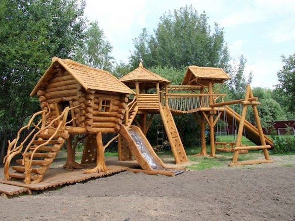 Детские городки из бревна
