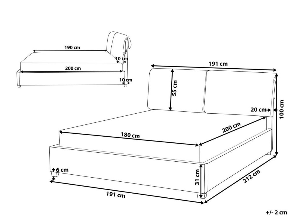 Размер 2х спальной кровати King Size