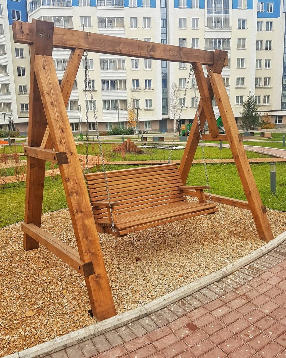 Качеля Садовая деревянная