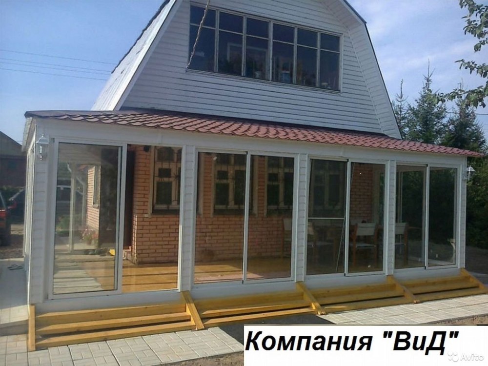 Застеклённая веранда к дому