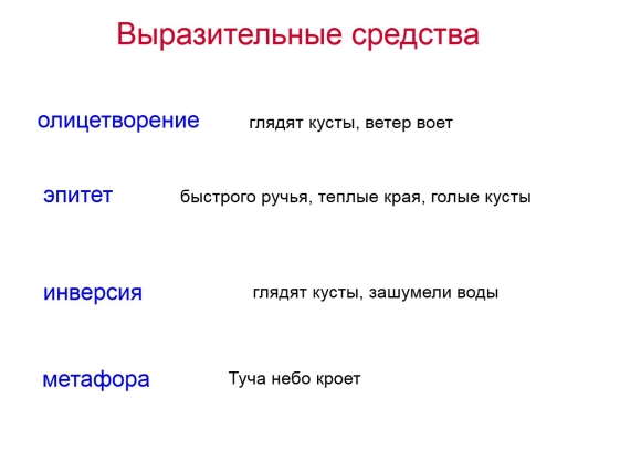Выразительные средства в стихах