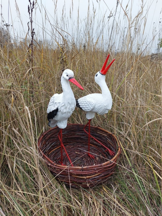 Фигурки для сада Аисты в гнезде