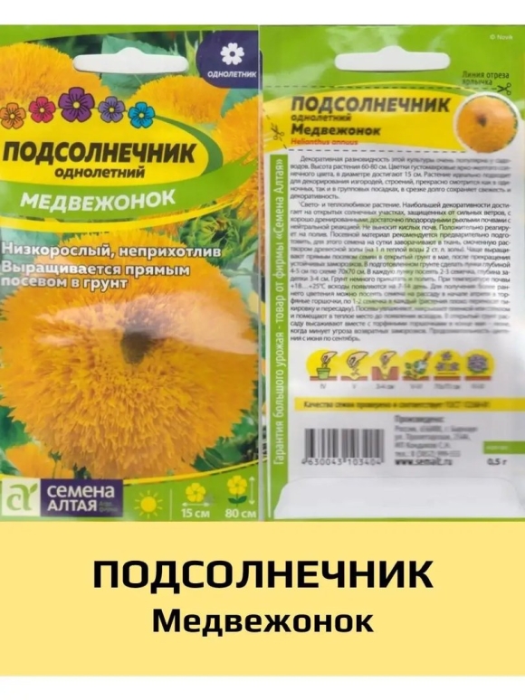 Подсолнечник Медвежонок Тедди семена