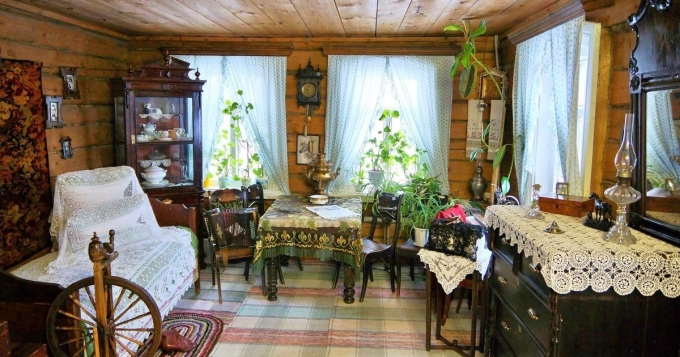 Интерьер деревенской избы